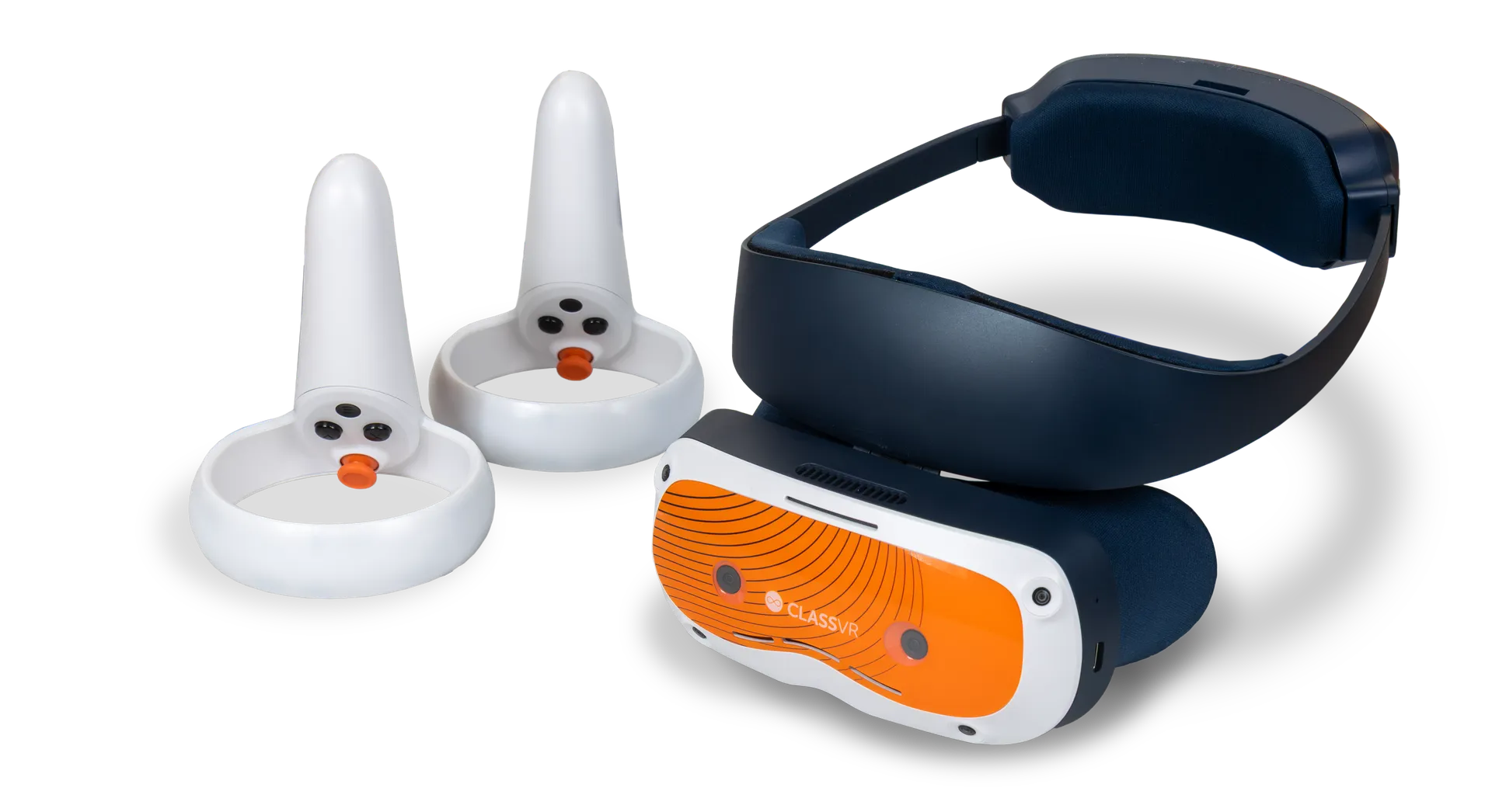 ClassVR Xcelerate headset and 6DoF controllers, the ClassVR hardware the app runs on