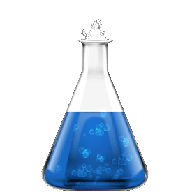 Animated 3D titration flask model rotating