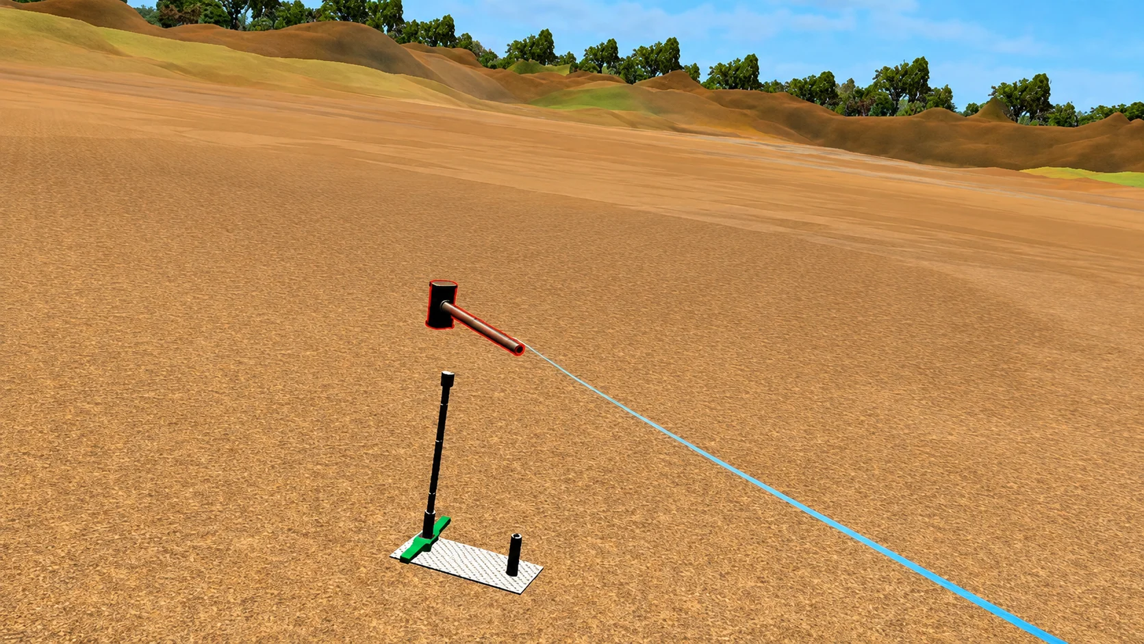 Field workbench with drive hammer, scraper plate, source rod, and the nuclear density gauge ready for testing